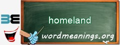 WordMeaning blackboard for homeland